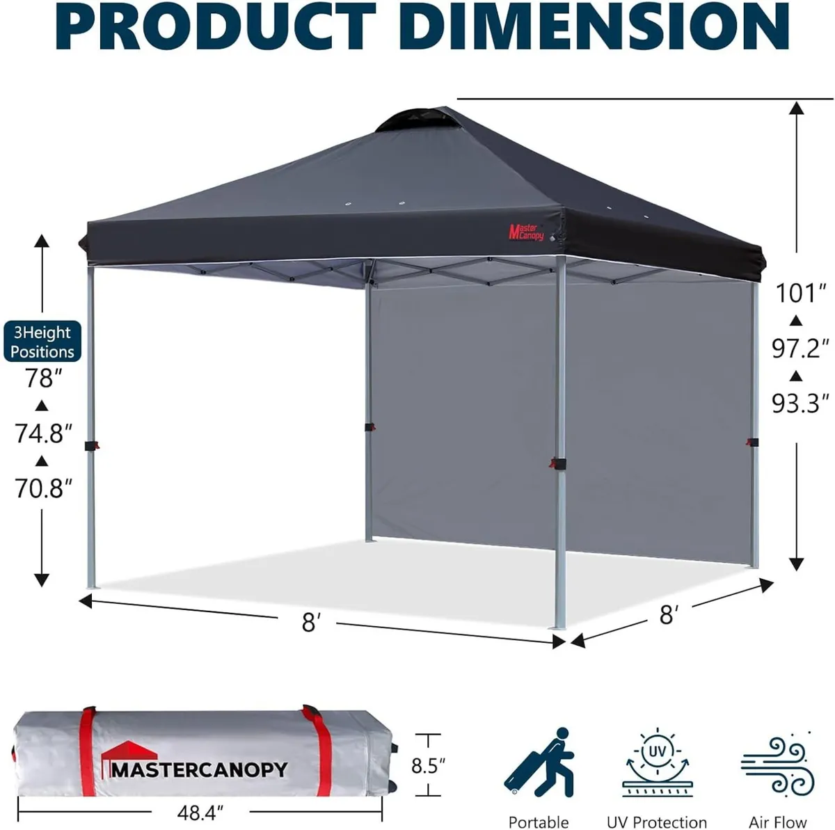 Durable Ez Pop-up Gazebo Tent with 1 Sidewall - Image 2