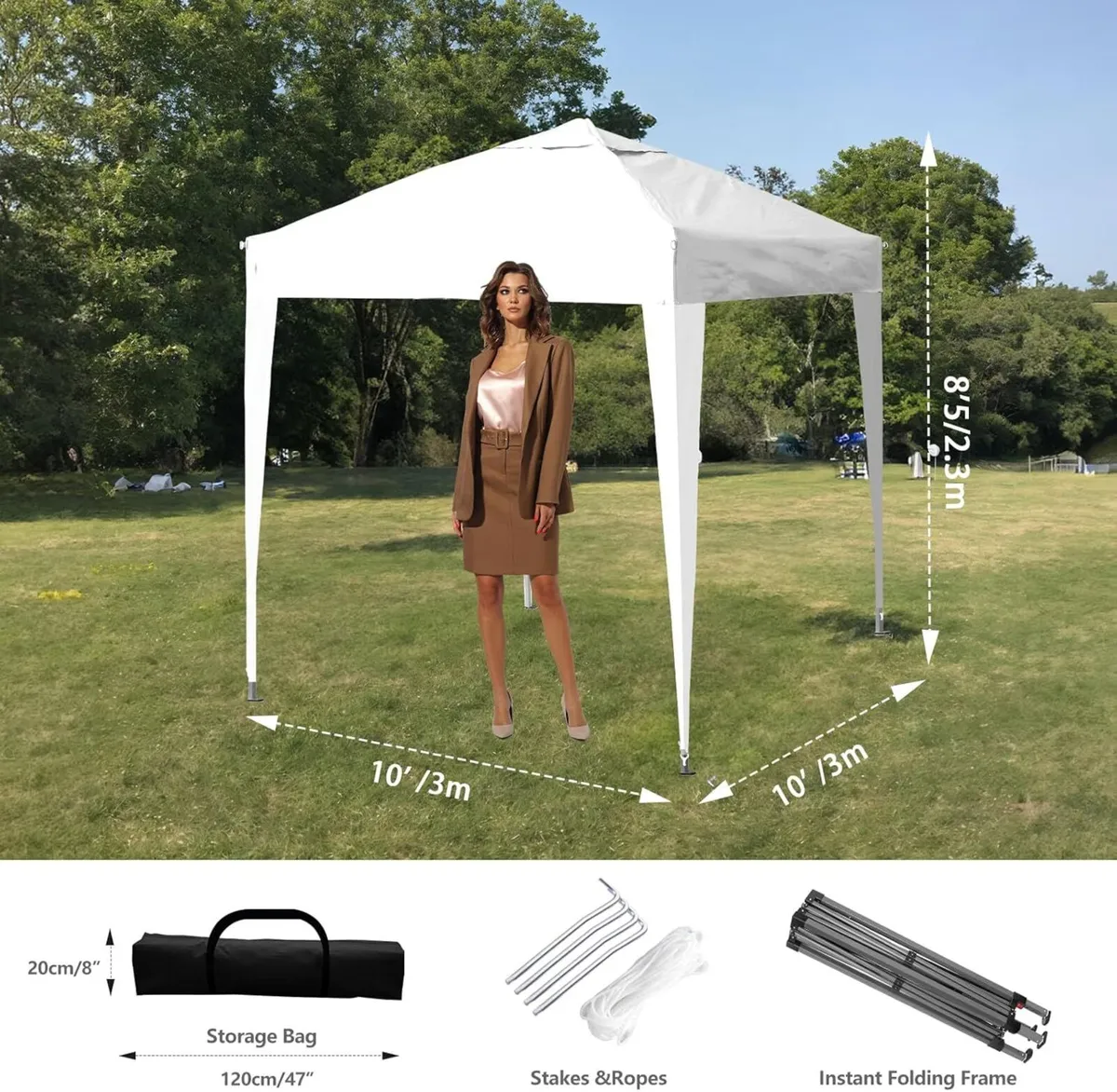 Pop Up Gazebo 3x3m Heavy Duty Outdoor Canopy Tent - Image 3