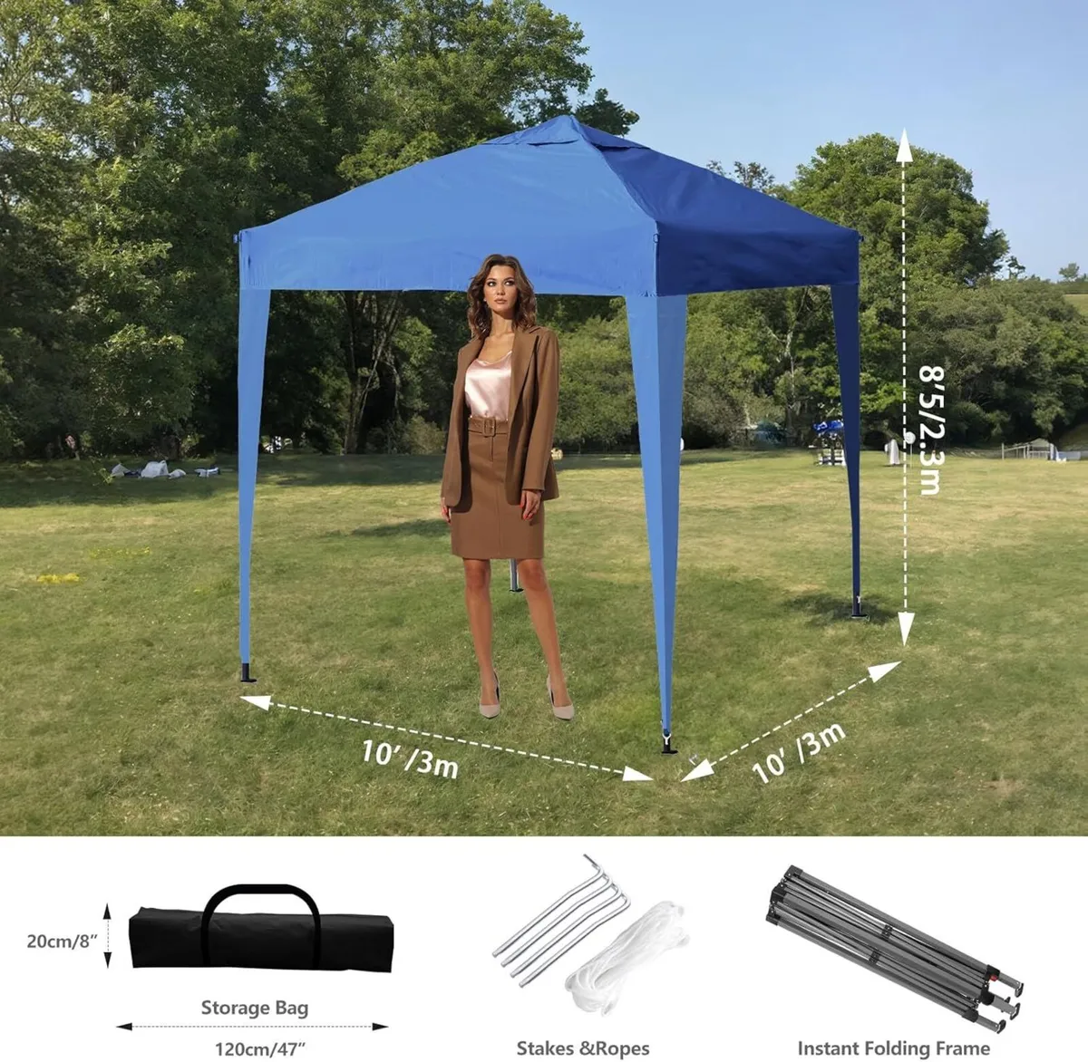 Pop Up Gazebo 3x3m Heavy Duty Outdoor Canopy Tent - Image 3