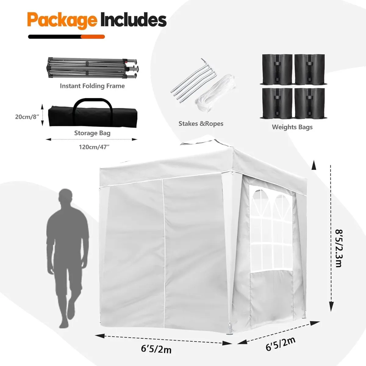 Pop Up Gazebo Tent with Weights Fully Waterproof - Image 3
