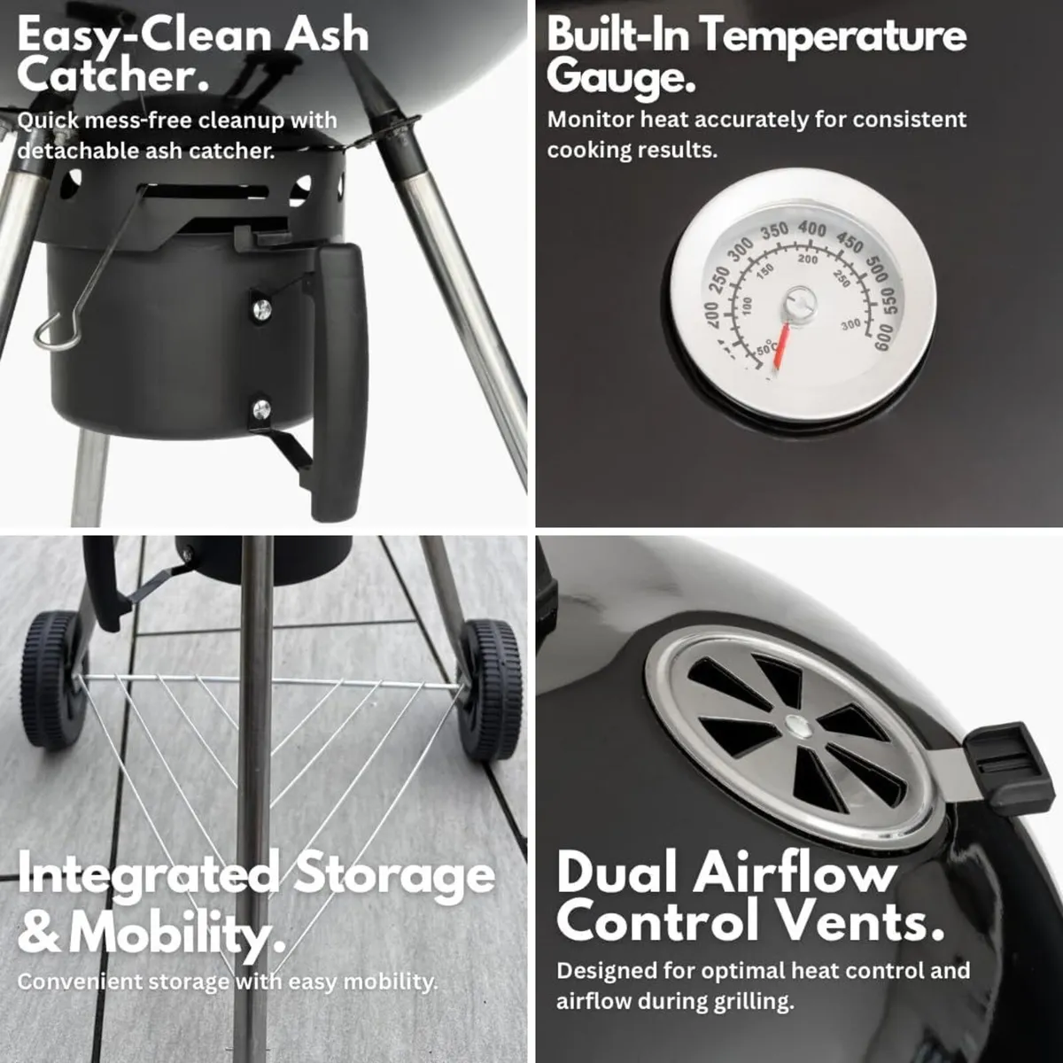 KOALZ Premium Charcoal BBQ 22.5 Portable Kettle - Image 4