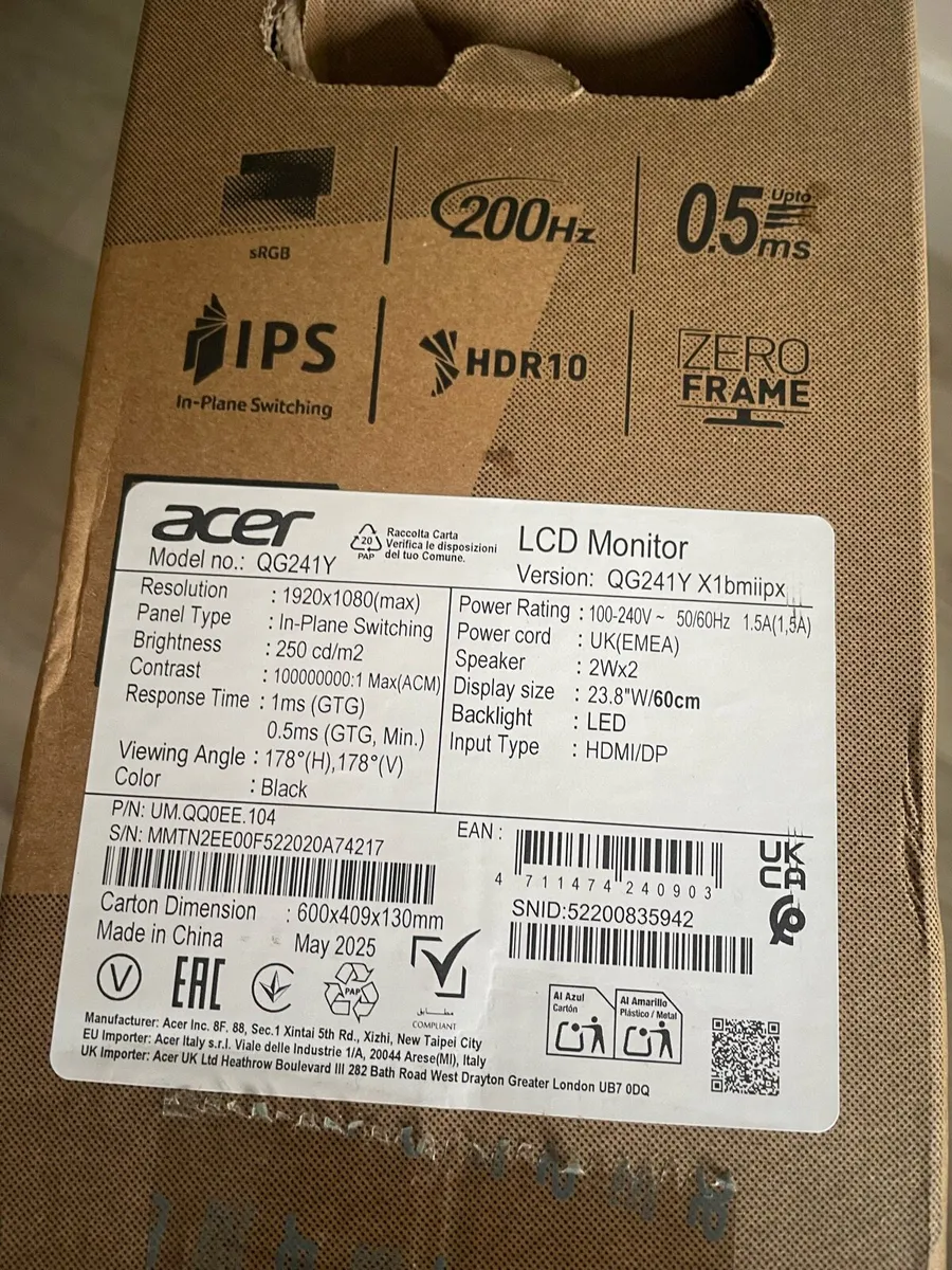 Acer Nitro QG241YX1 - 23.8in FHD - 200Hz monito - Image 2