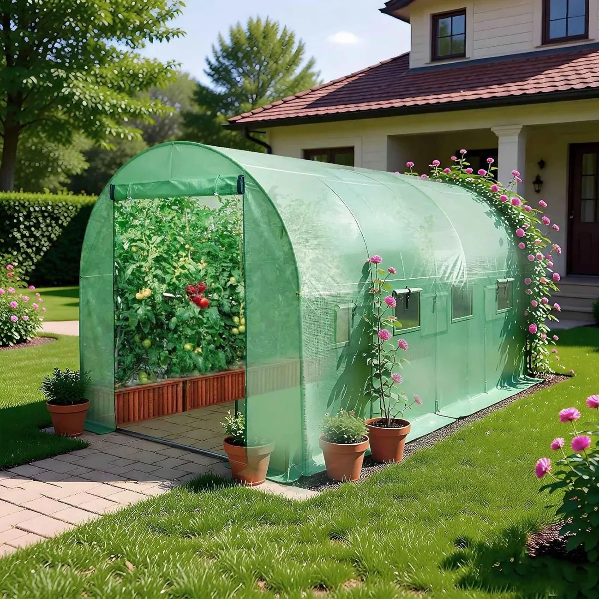 4m x 2m Non-Rust Greenhouse Stainless Steel Frame - Image 1