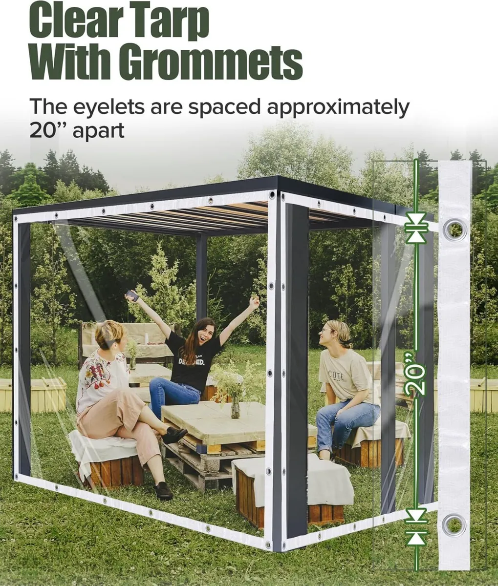 3x3m Clear Tarpaulin Waterproof Heavy Duty - Image 4