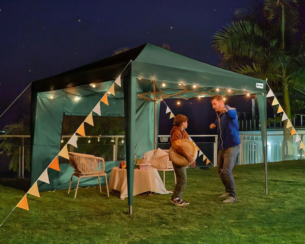 3x3m (10x10ft) Pop Up Canopy Gazebo with Mesh - Image 2