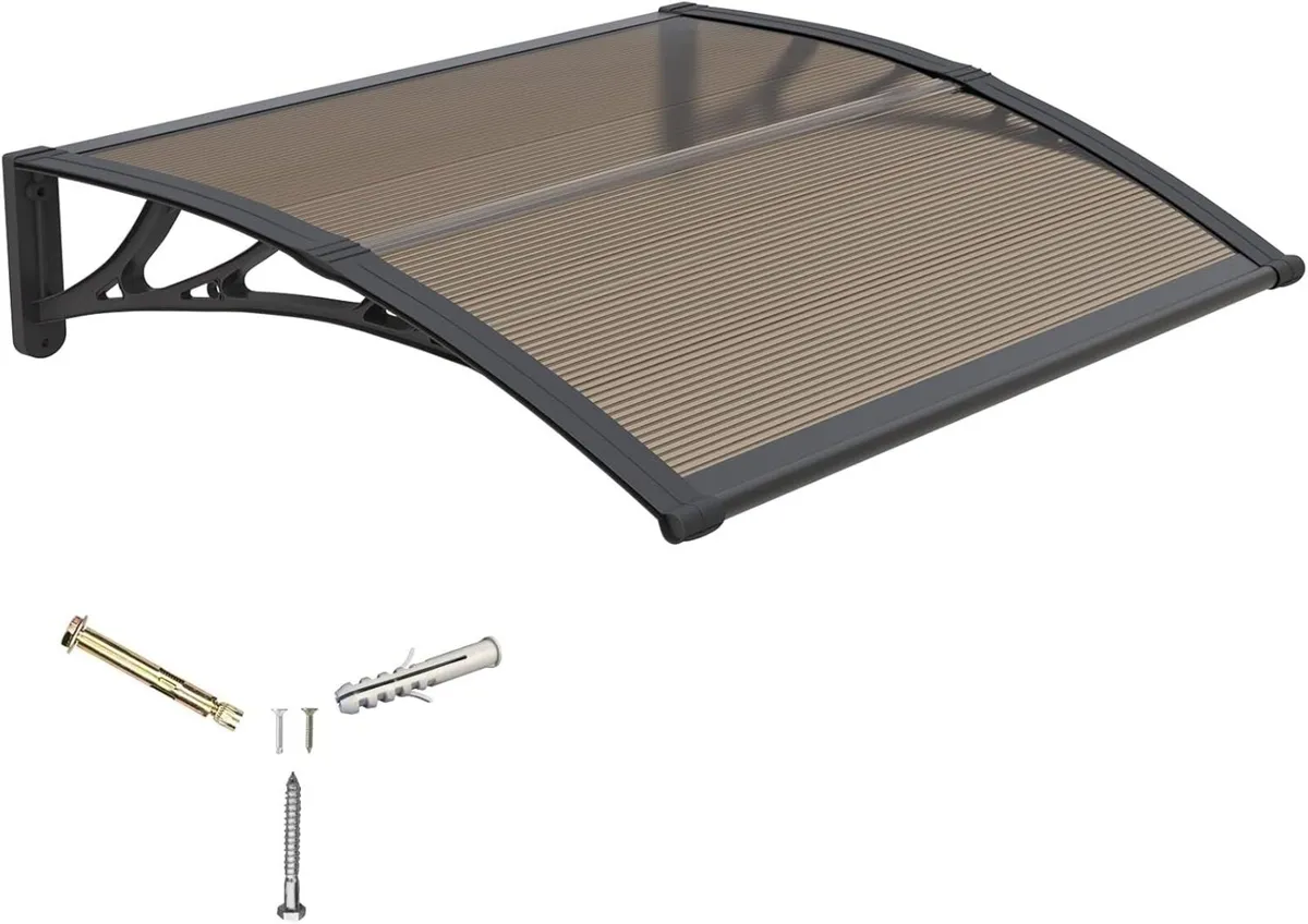Front Door Canopy Outdoor Awning 100x100cm Window - Image 1