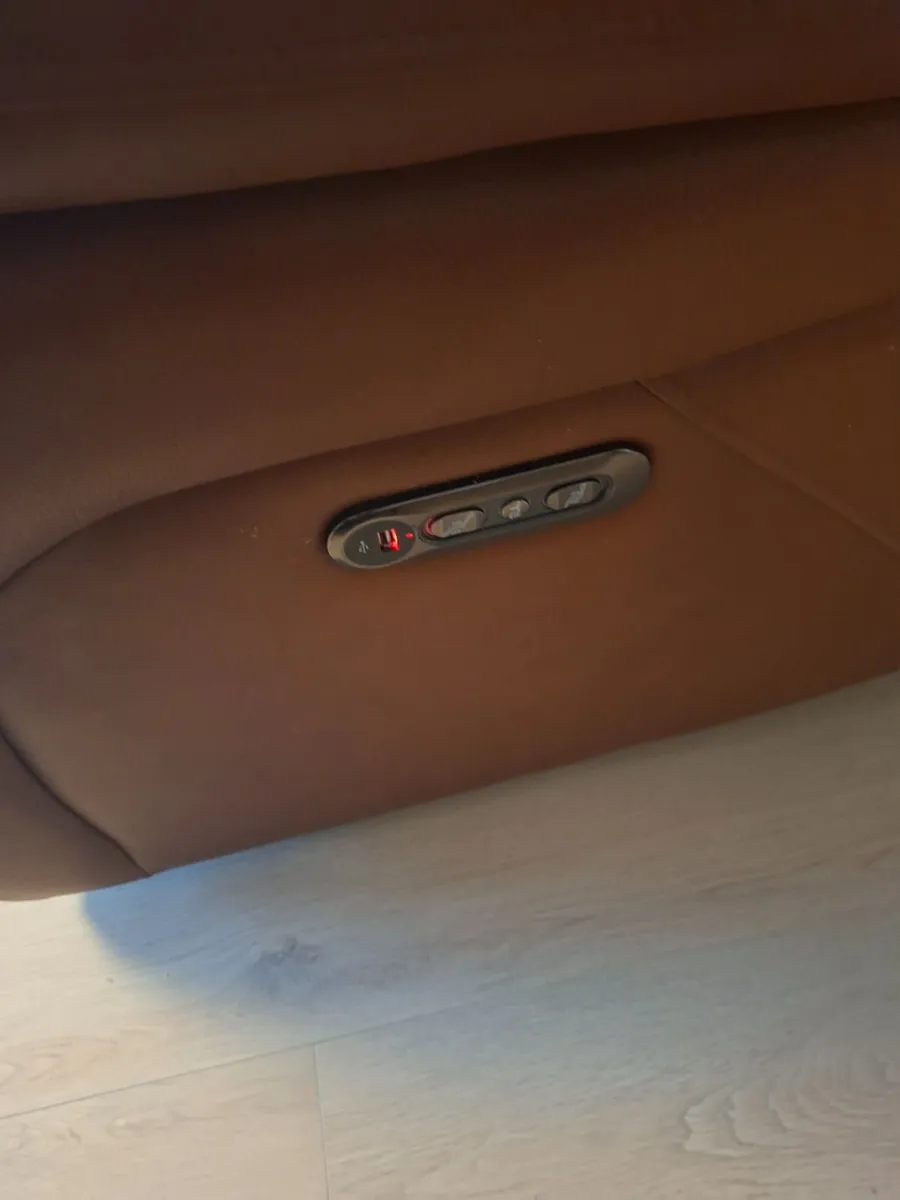 2 seater tan electric recliner Leather Sofa - Image 2