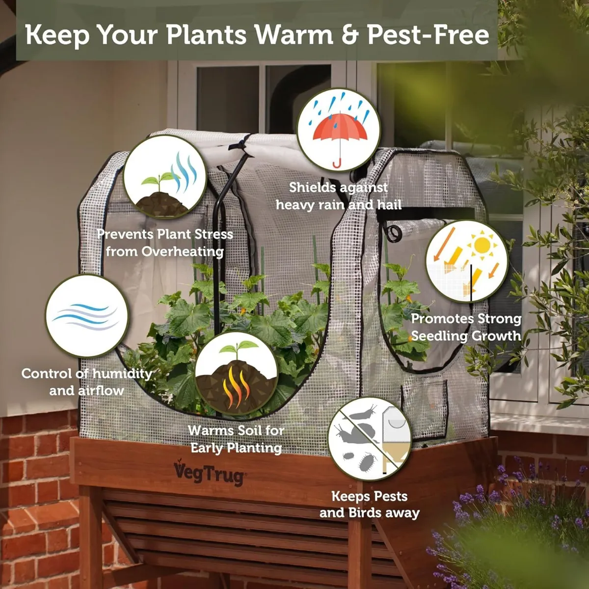 Small Greenhouse Frame Multi Cover Set White - Image 4