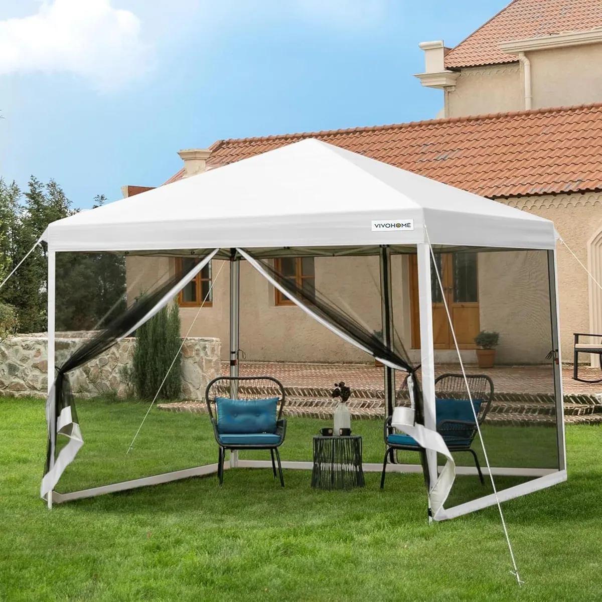 Gazebo 3x3m Canopy Waterproof Outdoor Tent with - Image 1