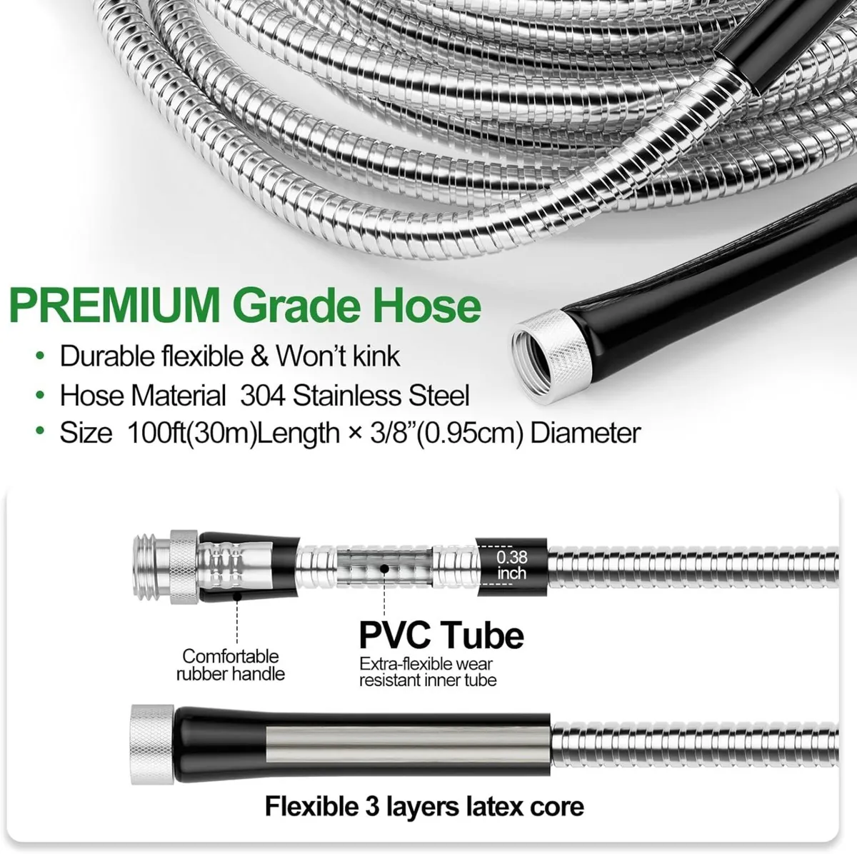 Heavy Duty Metal Garden Hose Reel with 30m 304 - Image 3