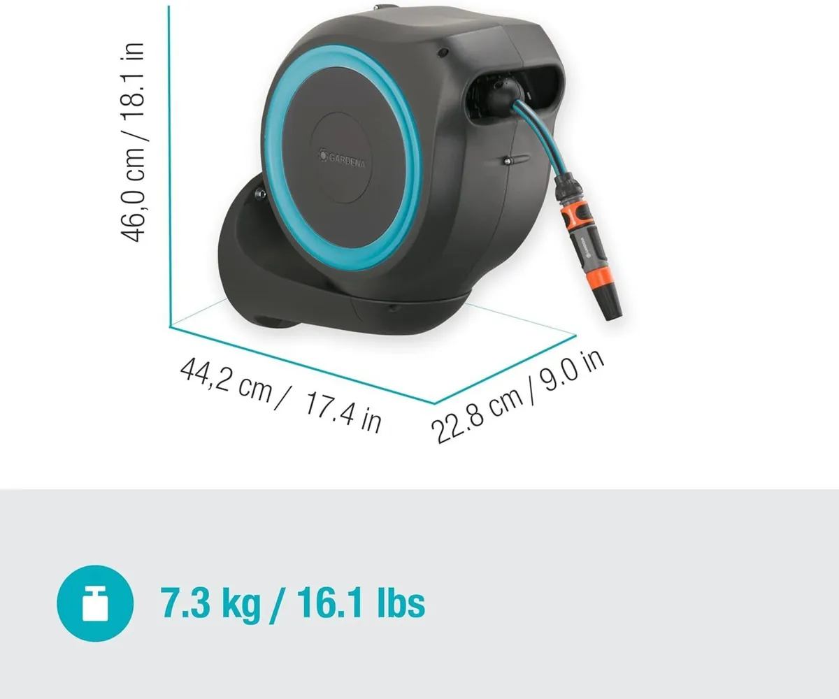 Wall-Mounted Hose Box RollUp S (turquoise): - Image 2