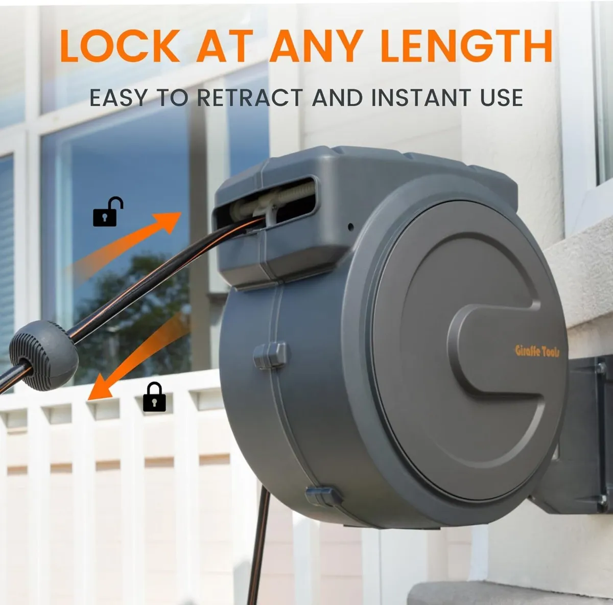 Retractable Hose Reel Wall Mounted 30+2m Garden - Image 3