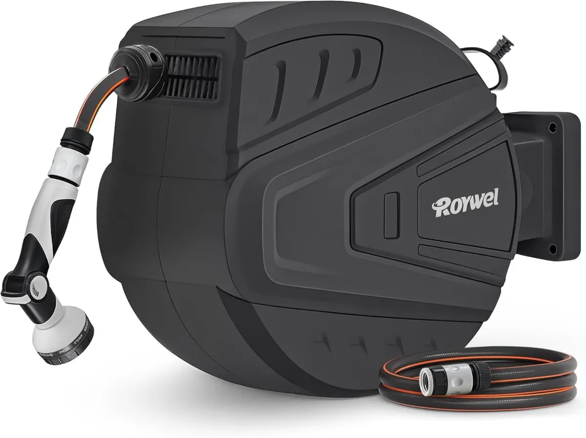 Auto Reel Garden Hose 30M，Hose Wall Mounted，Auto - Image 1