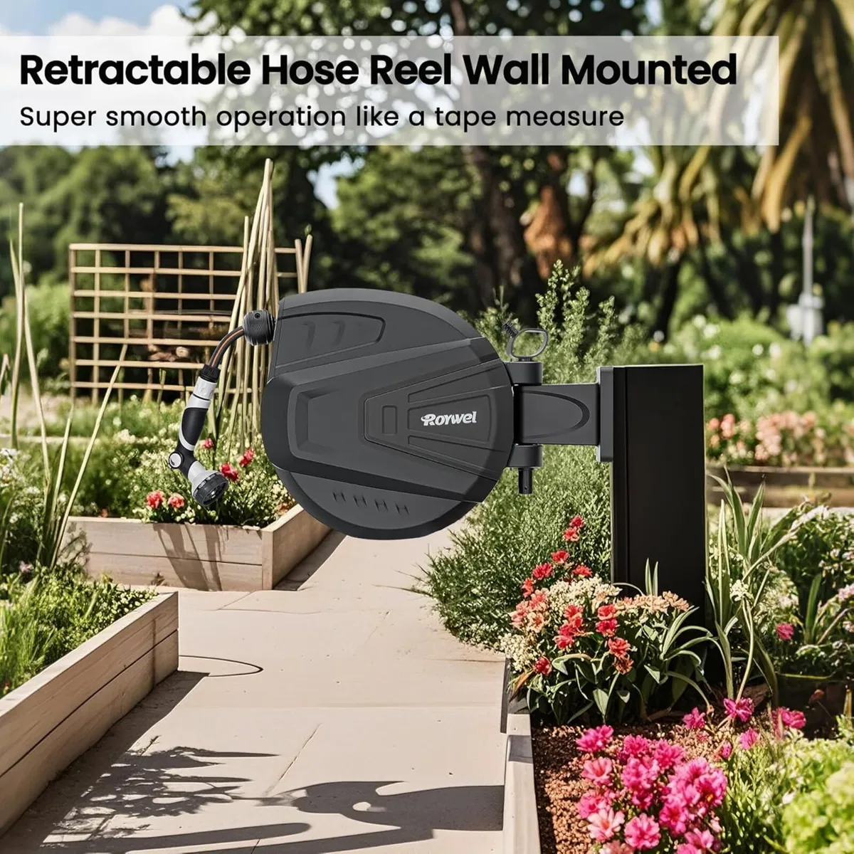 Auto Reel Garden Hose 30M，Hose Wall Mounted，Auto - Image 4