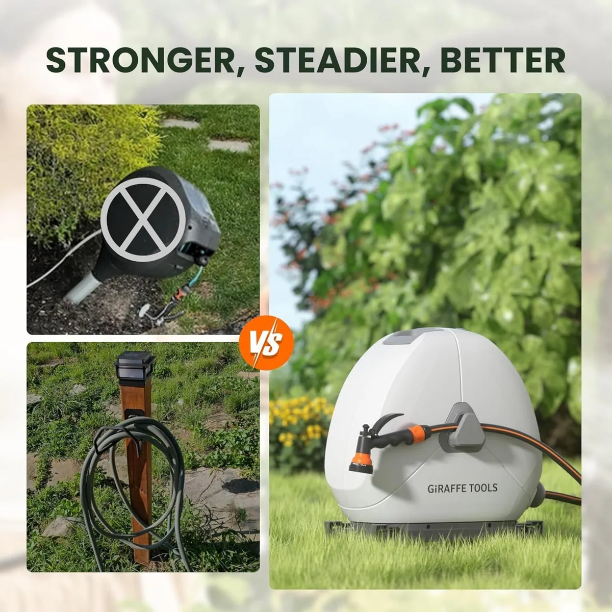 25m Retractable Garden Hose Reel Ground Mounted - Image 4