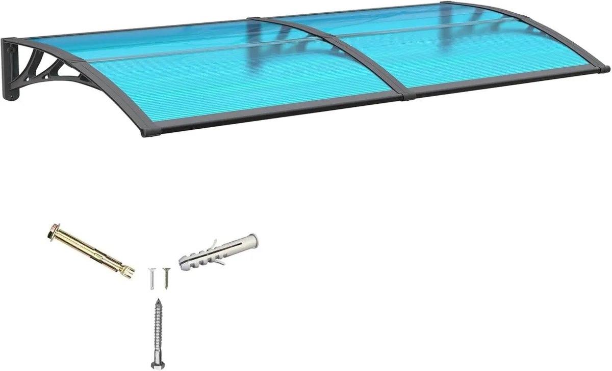 Front Door Canopy Outdoor Awning 120x100cm Window - Image 1