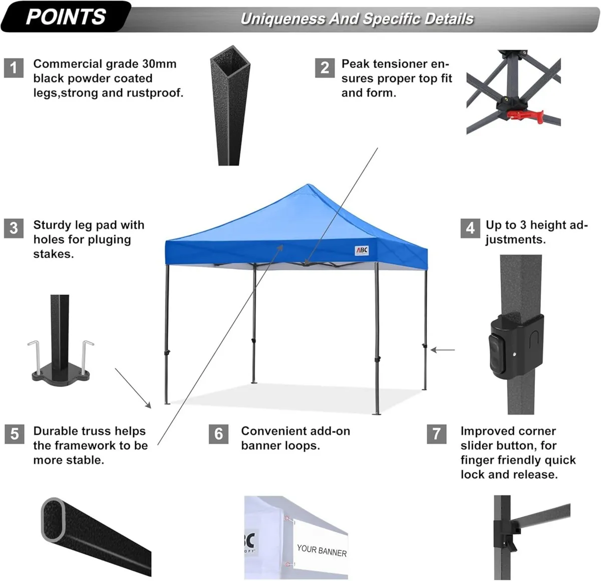 Pop Up Gazebo with Detachable Awning Commercial - Image 3