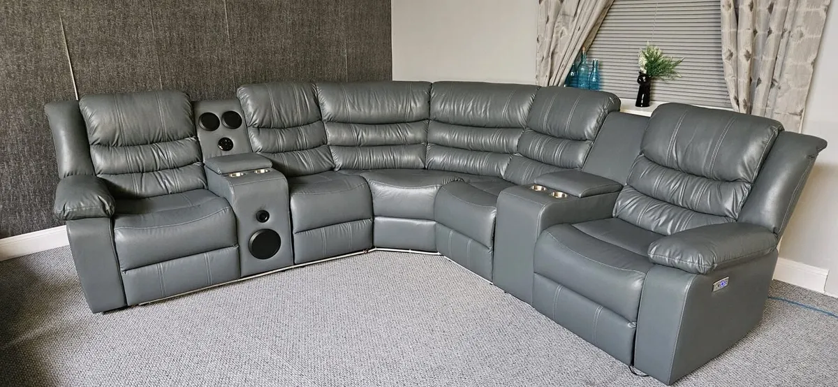 Athens Electric Reclining Corner Sofa With Speaker - Image 1
