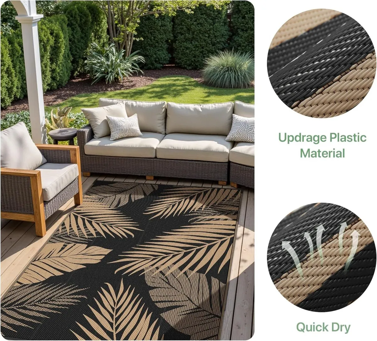 Outdoor Rug 240x300cm – Large Reversible Waterproo - Image 2
