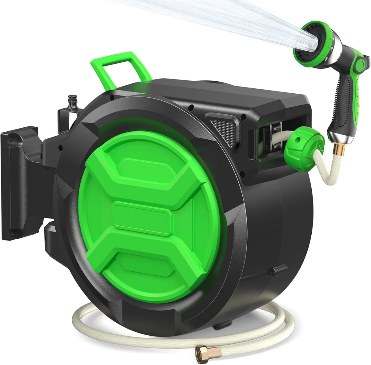 Garden Hose Reel 2-in-1 Wall Mounted Portable - Image 1