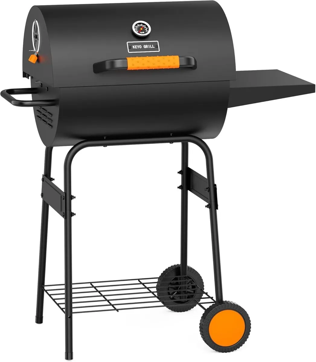 Charcoal BBQ Grill Smoker with Height-adjustable - Image 1