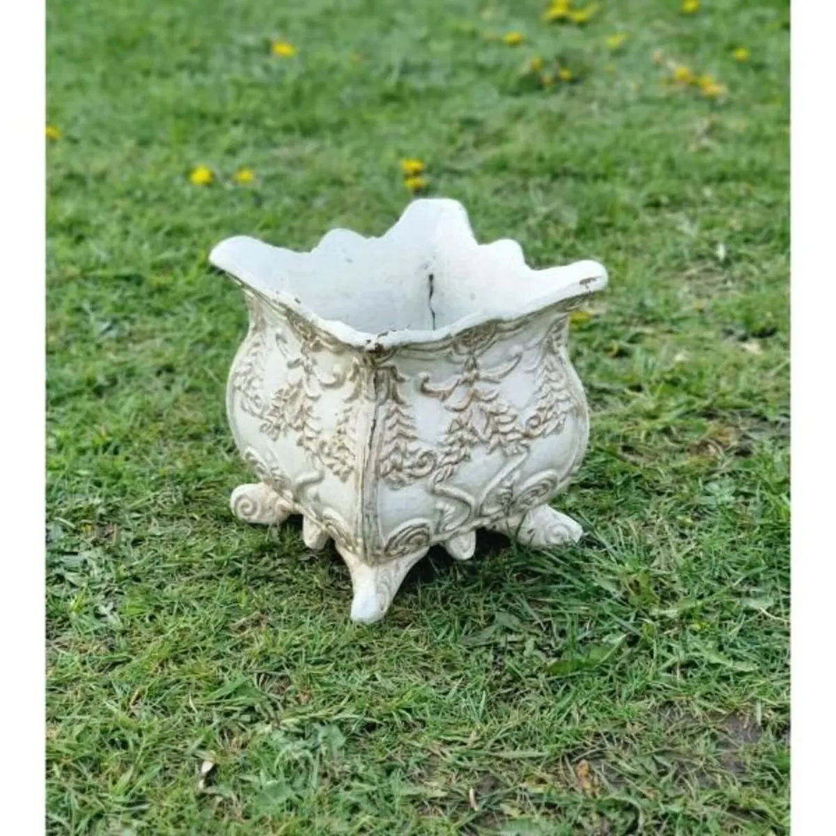 Small Square Planter Cast Iron H456 - Image 1