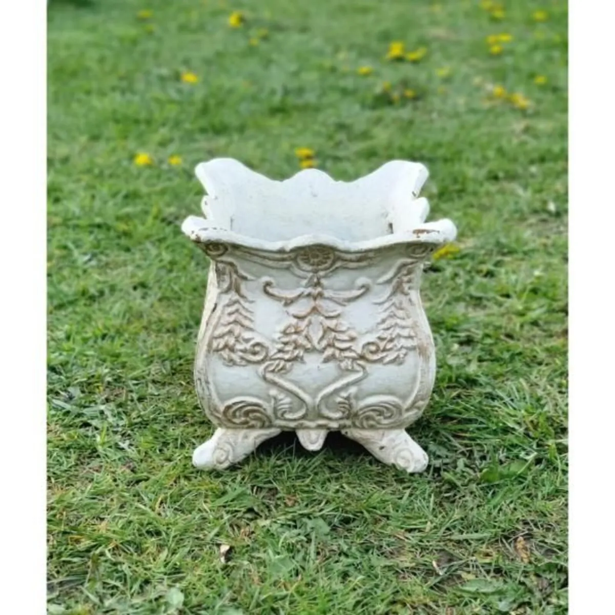 Small Square Planter Cast Iron H456 - Image 2