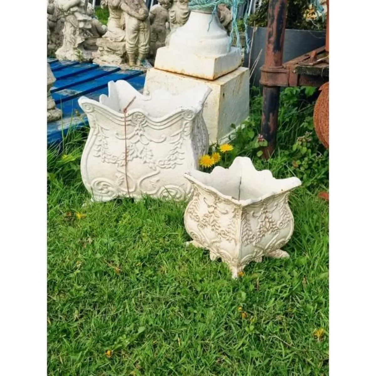 Small Square Planter Cast Iron H456 - Image 3