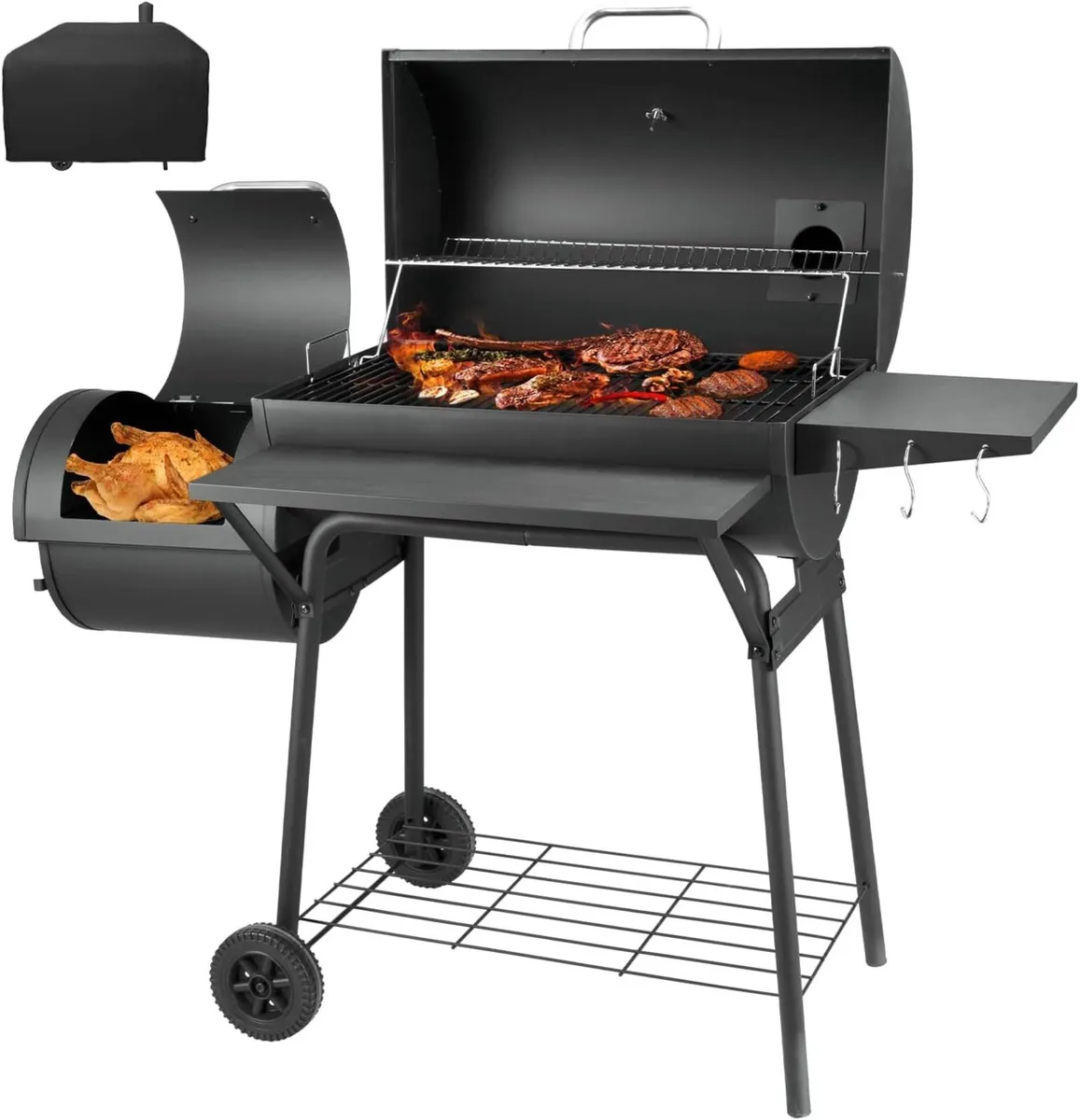 Charcoal BBQ Grill with Offset Smoker - Barbecue - Image 1