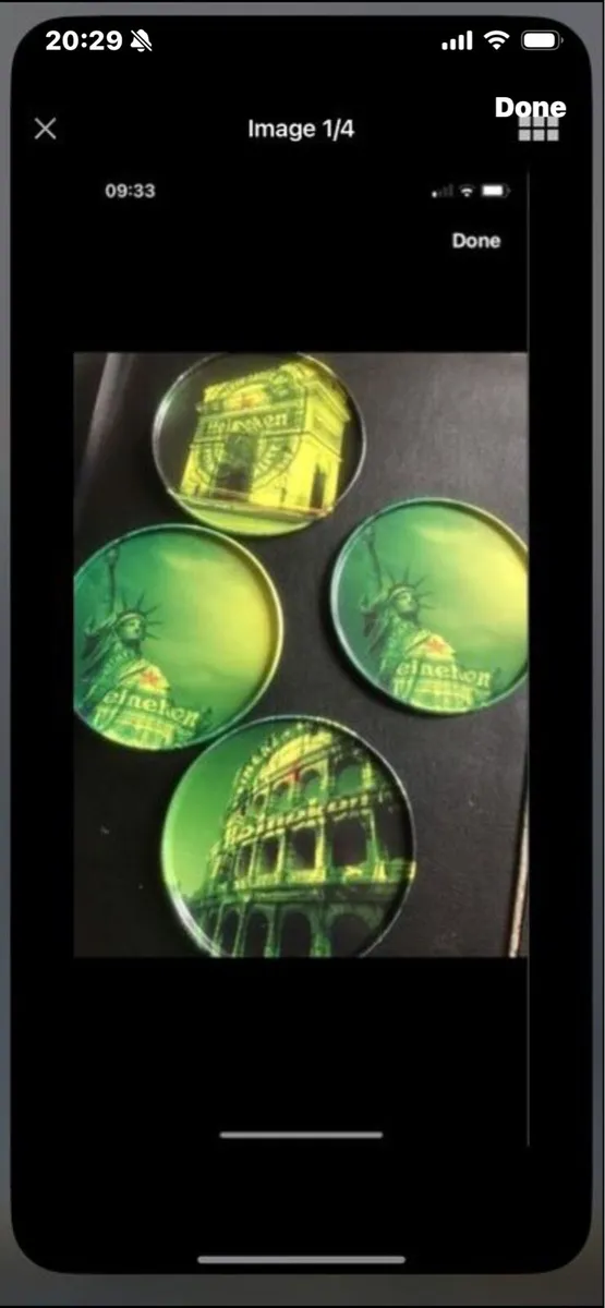 Heineken Metal Coasters (4) - Image 1