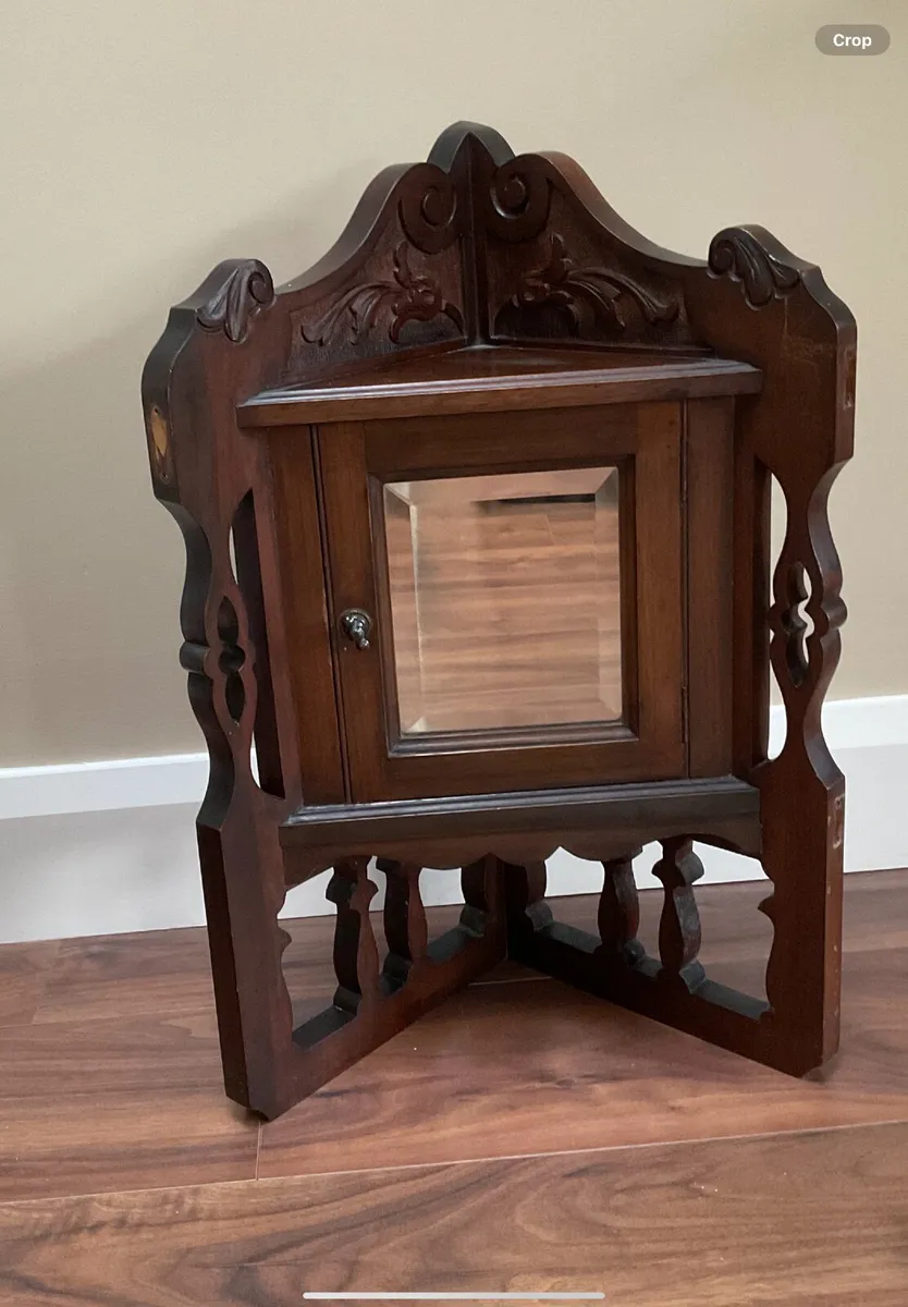 Pair of Antique Hanging Corner Cabinets - Image 1