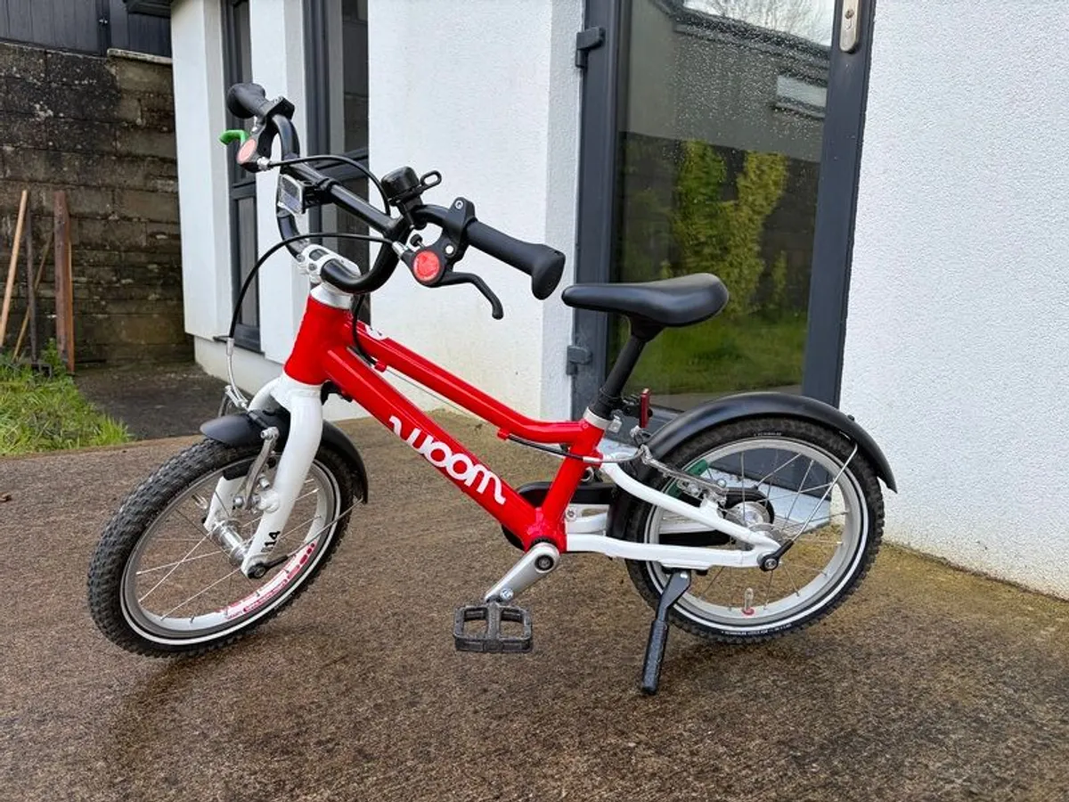 Woom 2 - 14in Kids Bike - Excellent Condition - With Extras (500+ New) - Cork - Image 1