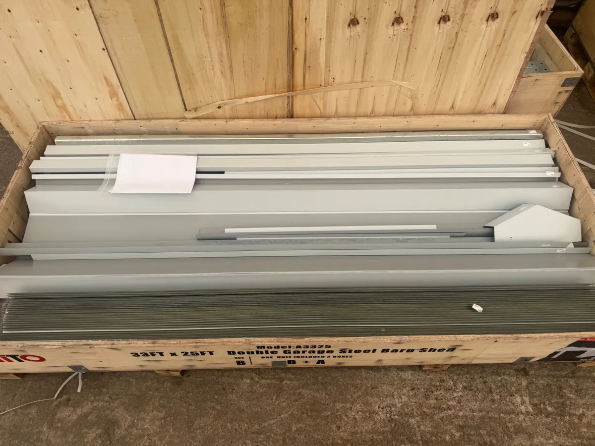 33x25 Steel Garage Shed Workshop Double Bay - Image 4