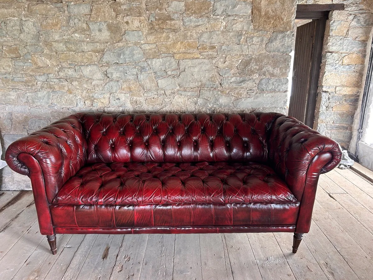 Chesterfield Ox Blood Couch - Image 4