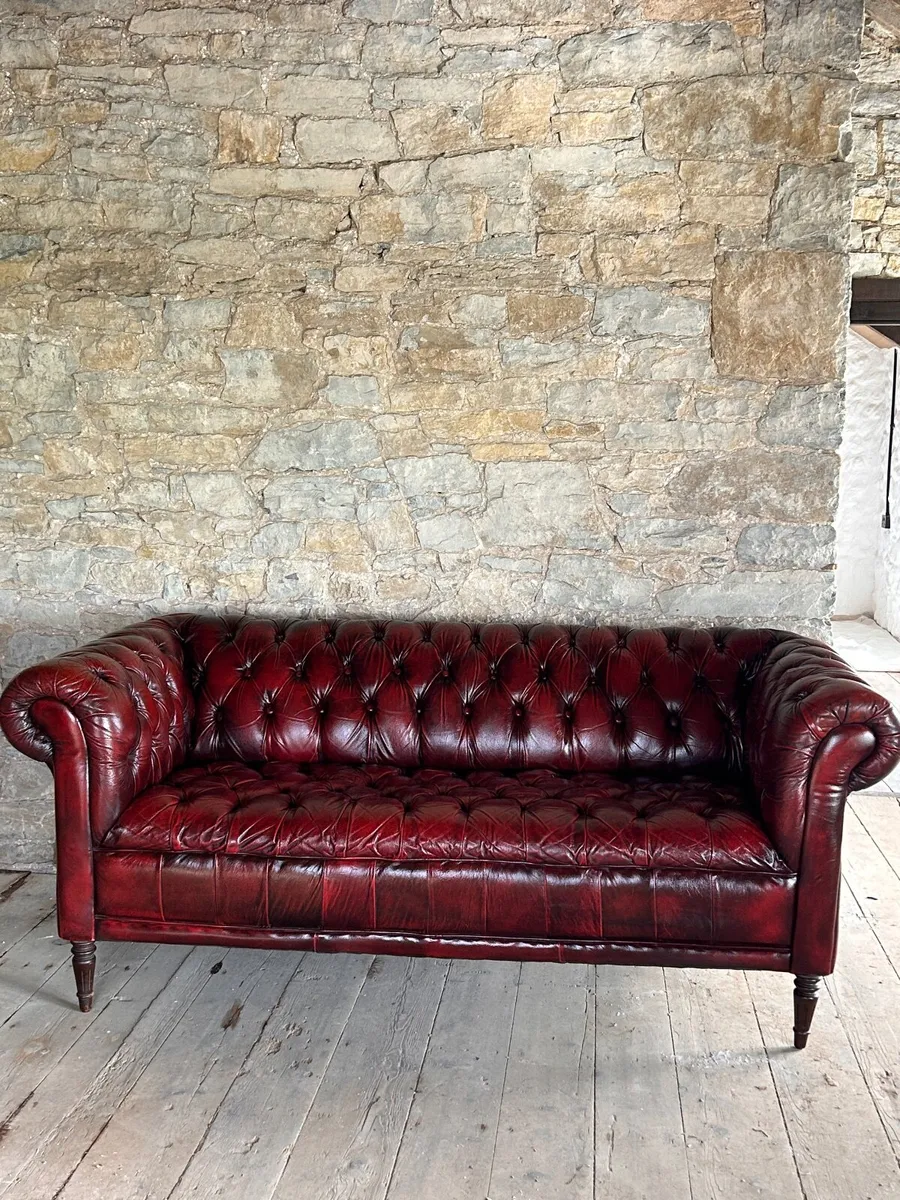 Chesterfield Ox Blood Couch - Image 1