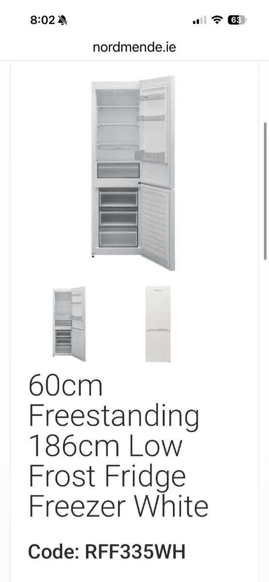 Fridge freezer -Nordmende as new - Image 2