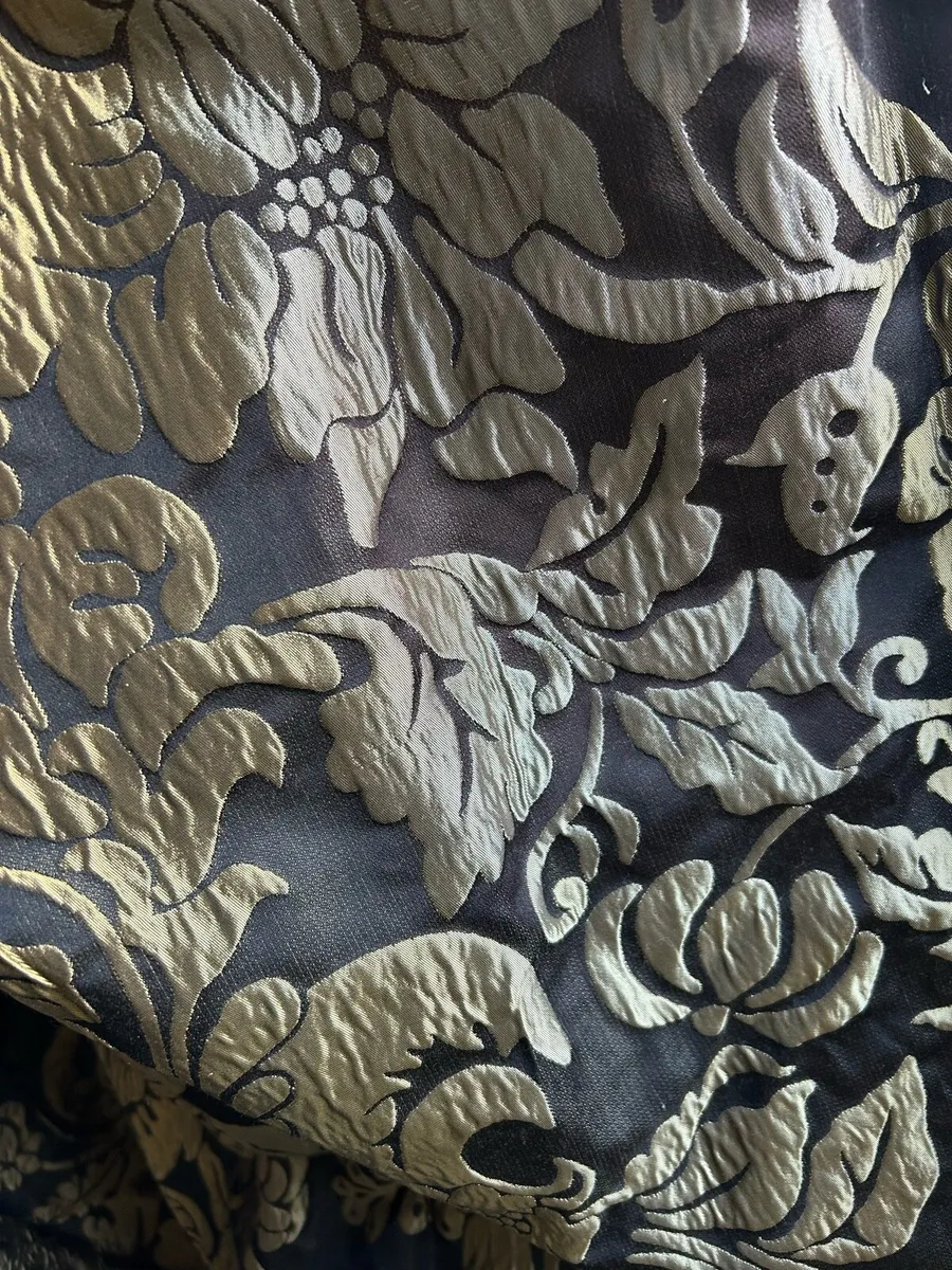 Pair of large fully lined black and gold curtains - Image 2