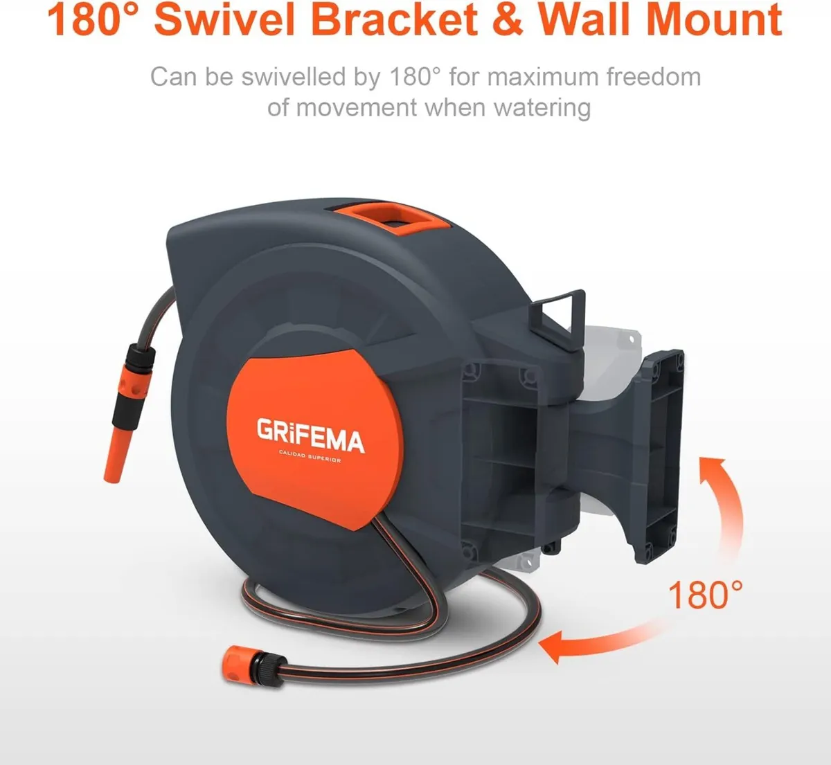 G301-25 Retractable Garden Hose Reel Wall Mounted - Image 3