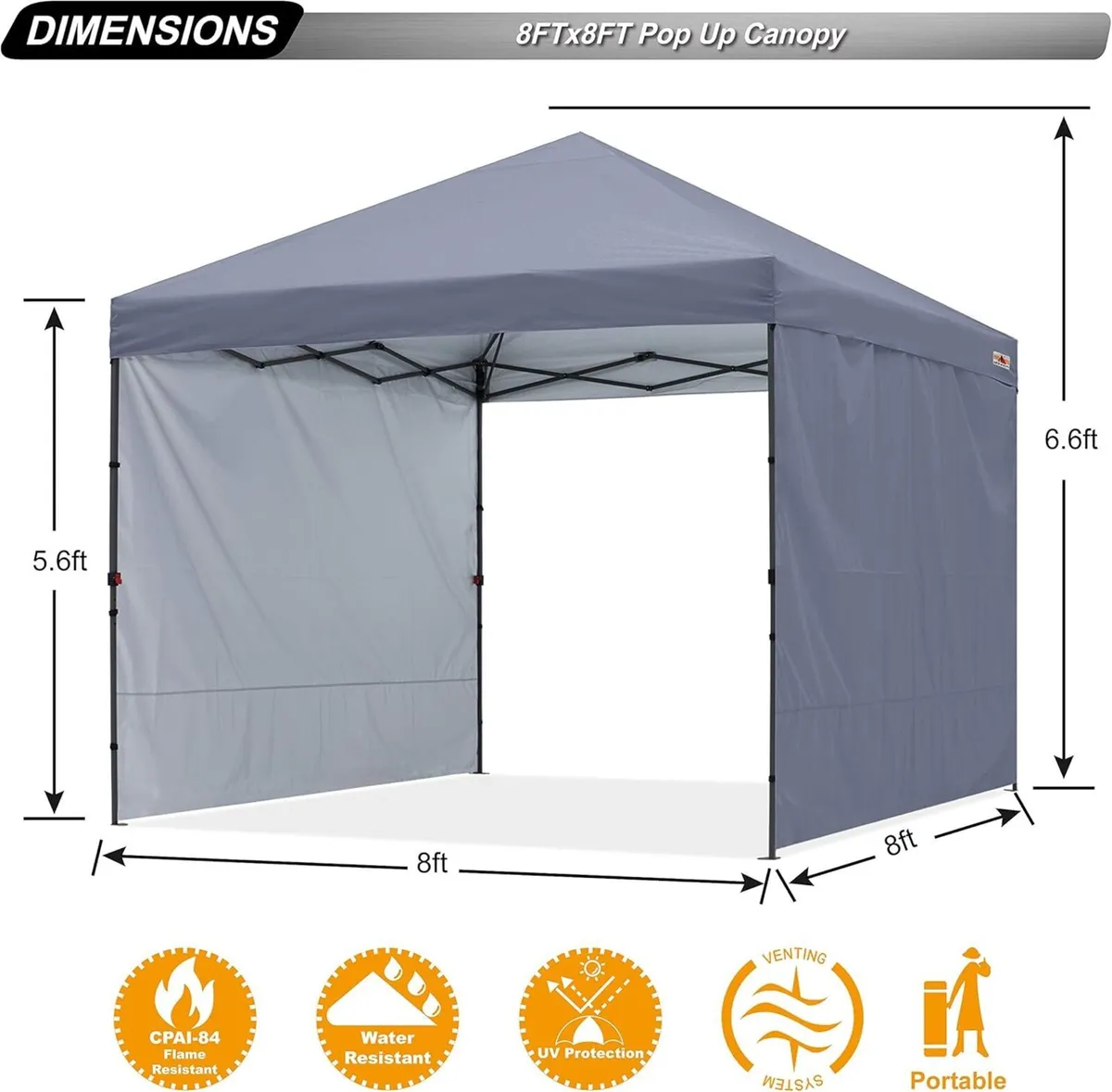 2.5x2.5M Pop up Gazebo With Two Side Panels - Image 3