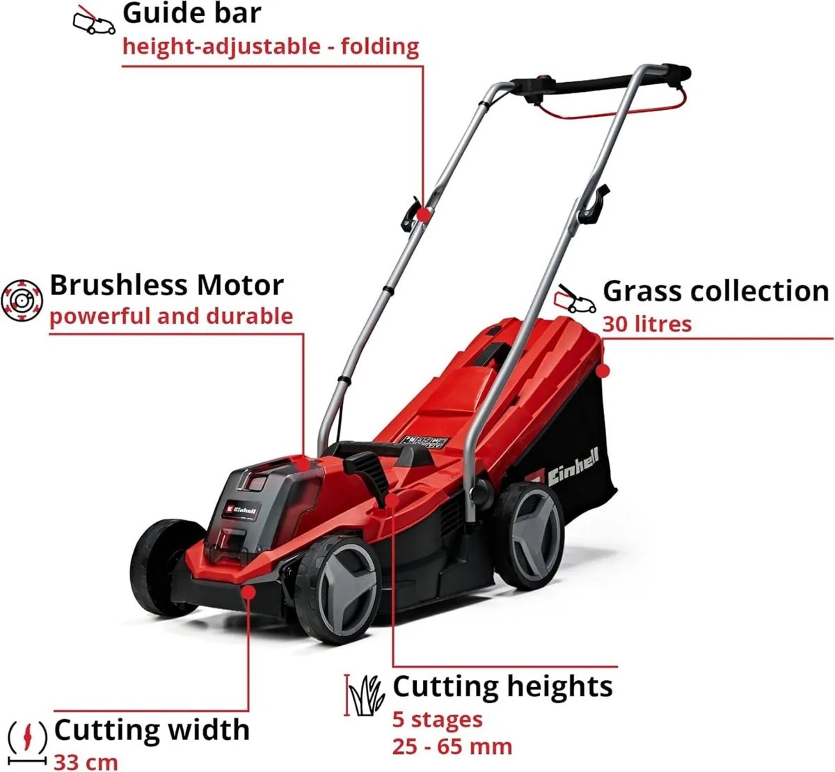 Power X-Change 18/33 Cordless Lawnmower - 18V - Image 4