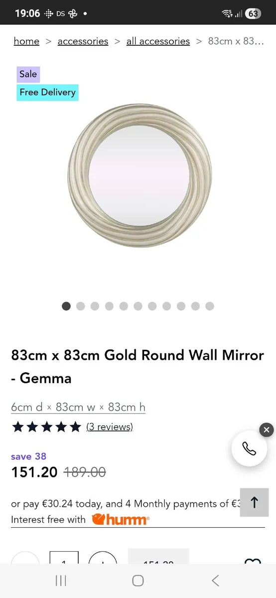 Ezliving mirror in silver - Image 3