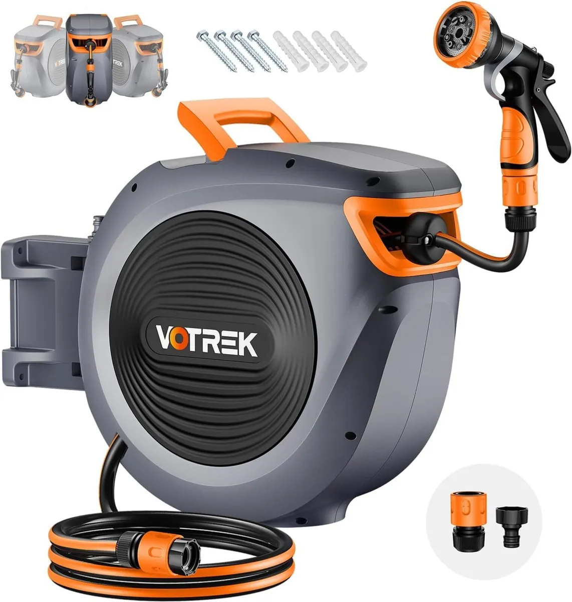 Retractable Garden Hose Reel 1/2'' x 30m+2m Wall - Image 1