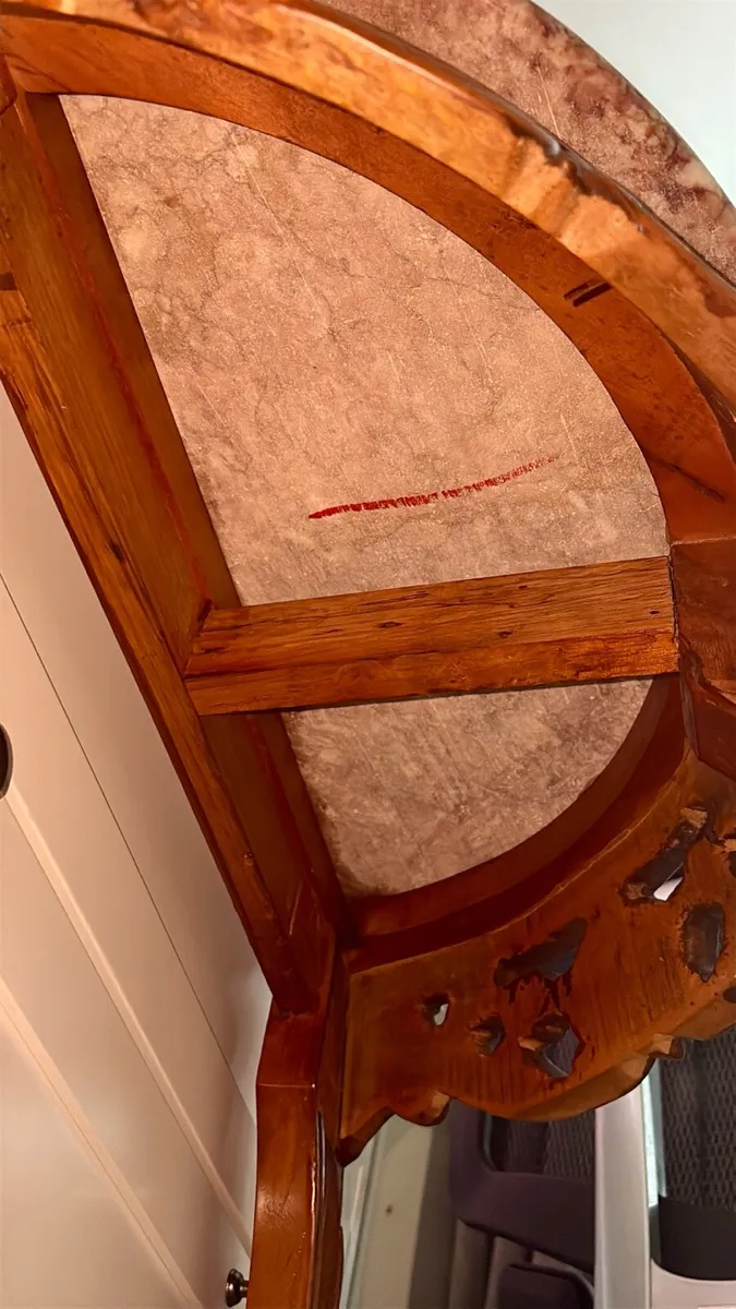 French Style Demi-Lune Console Table - hand-carved - Image 3