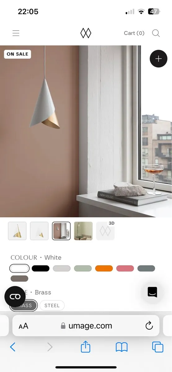 Umage cornet pendant x 3 - white and brass - Image 2