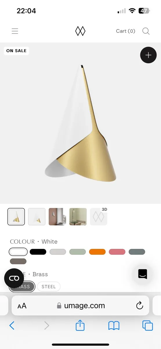 Umage cornet pendant x 3 - white and brass - Image 3