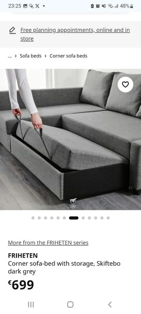 Ikea  FRIHETEN Corner sofa bed - Image 4