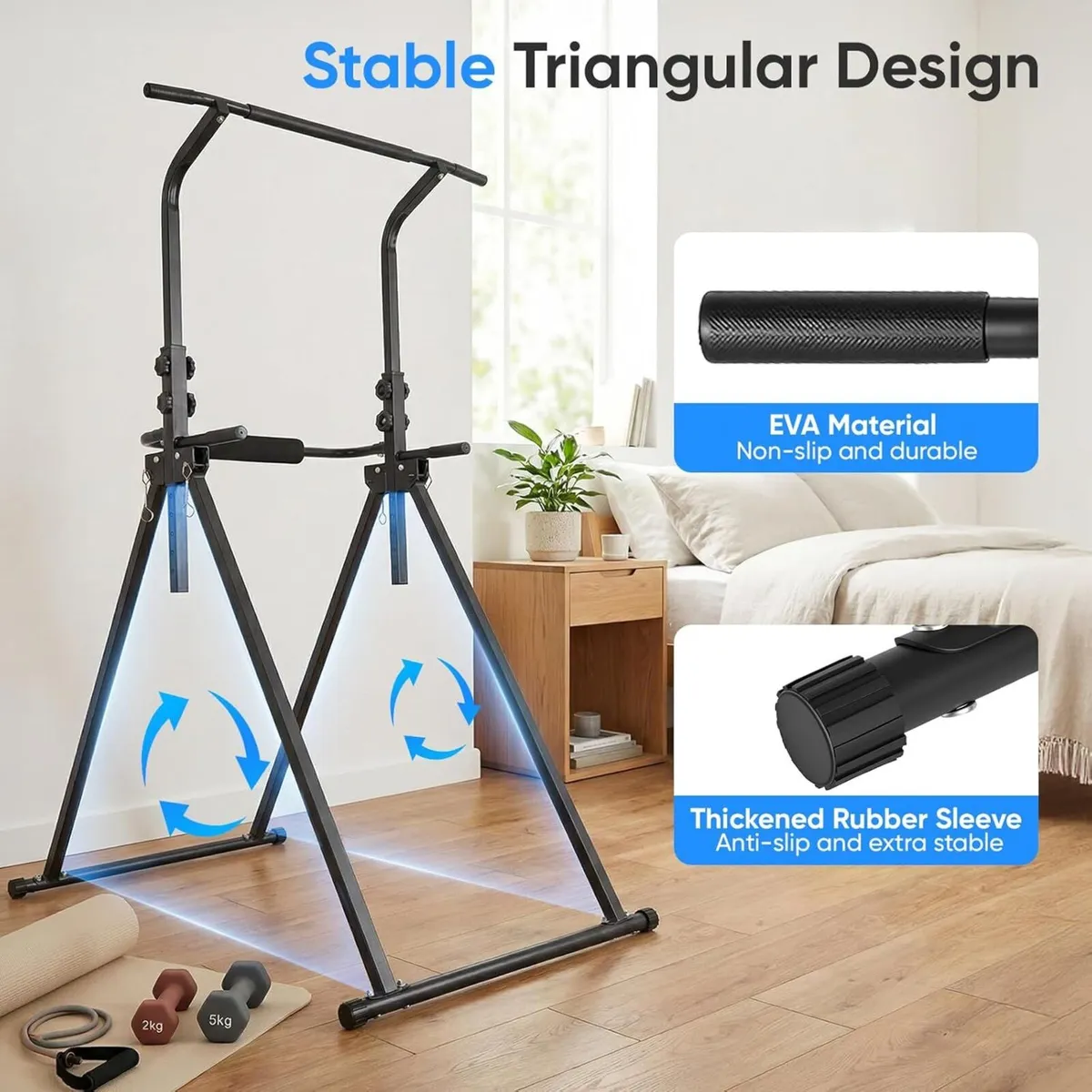 Foldable Power Tower Dip Station - Pull Up Bar - Image 3
