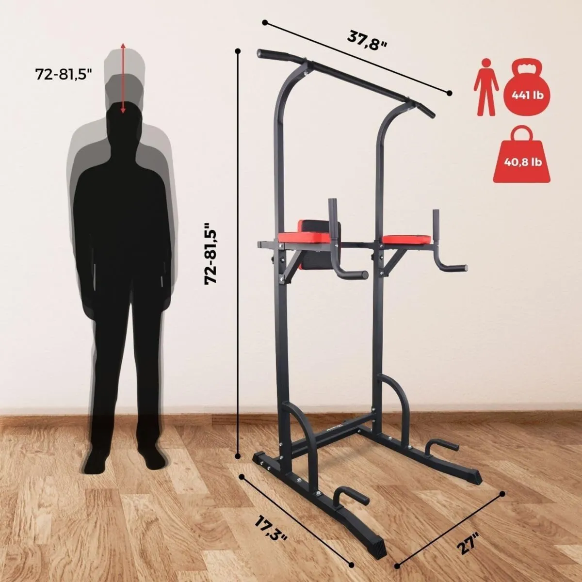 ® Fitness Power Tower Dip Station MultiFit - Image 2