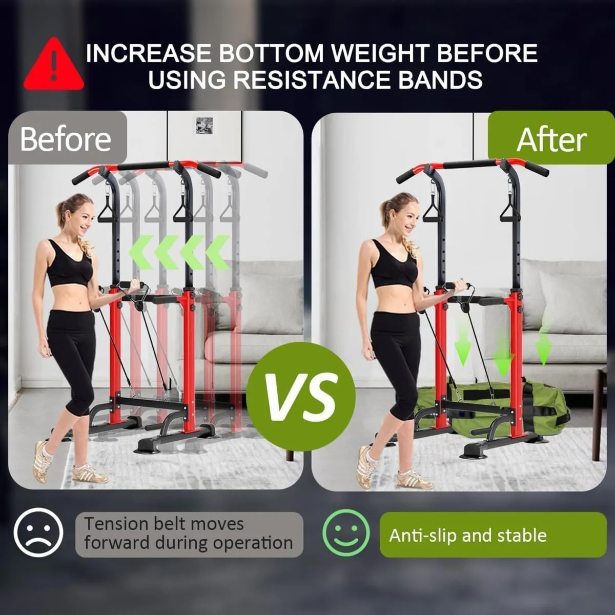 Pull Up Dip Station Stand Power Tower Adjustable - Image 3