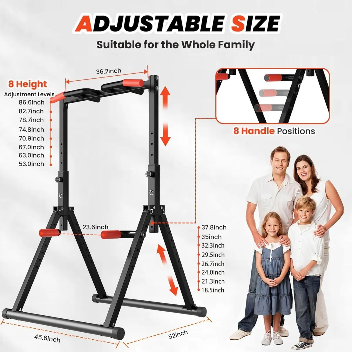 Foldable Power Tower Dip Station Pull Up Bar Free - Image 2